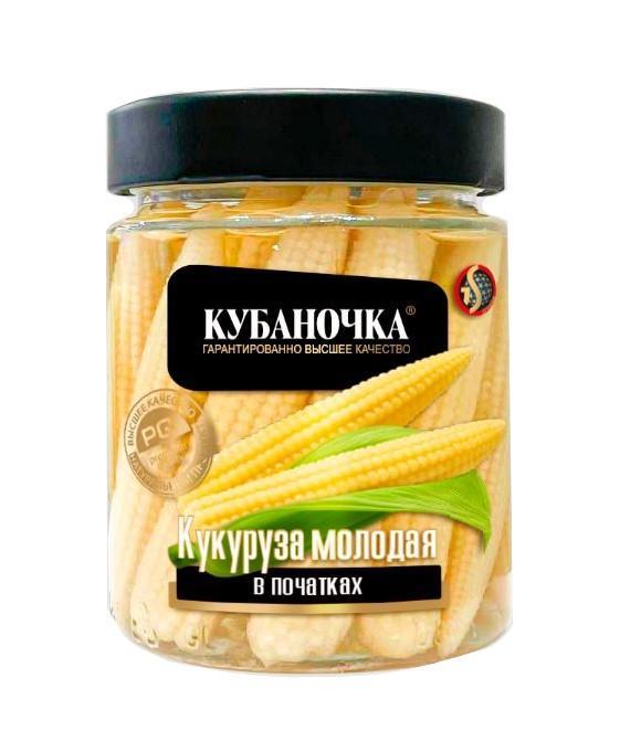 Кукуруза Кубаночка молодая в початках 260 гр., стекло