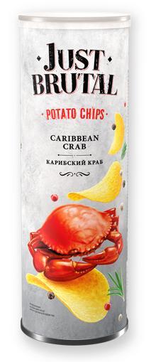Чипсы картофельные Just Brutal со вкусом карибского краба 100 гр., туба