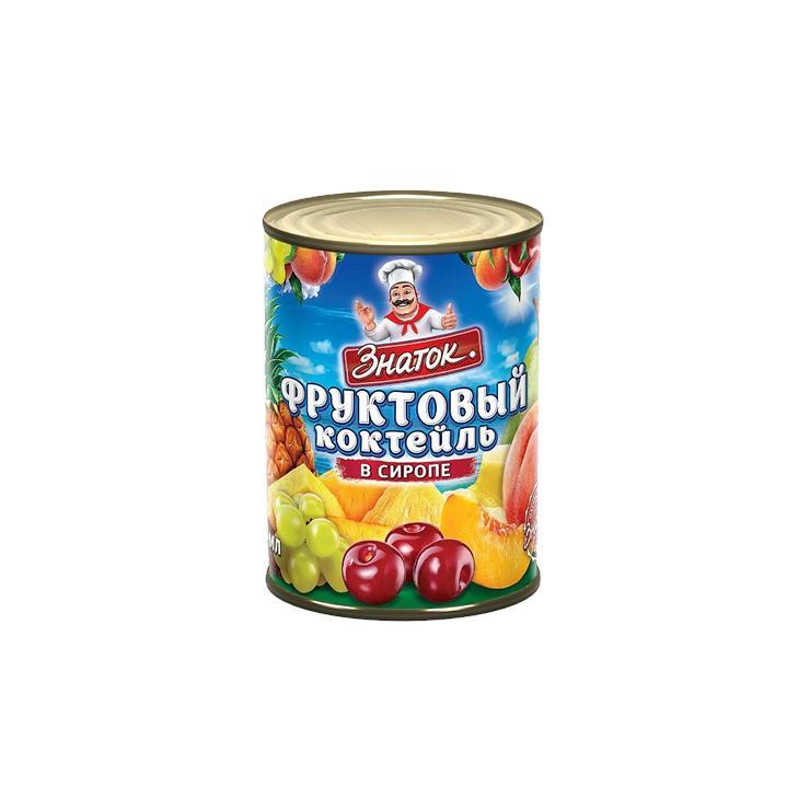 Фруктовый коктейль Знаток в сиропе 410 гр., ж/б