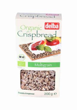 Хлебцы мультизлаковые Delba Organic Crispbread, 200 гр., картонная коробка