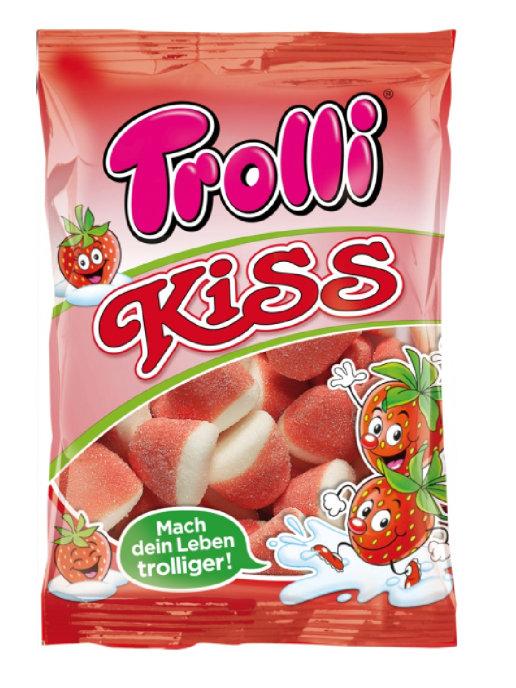 Мармелад Trolli, жевательный Клубничный поцелуй, 100 гр., флоу-пак