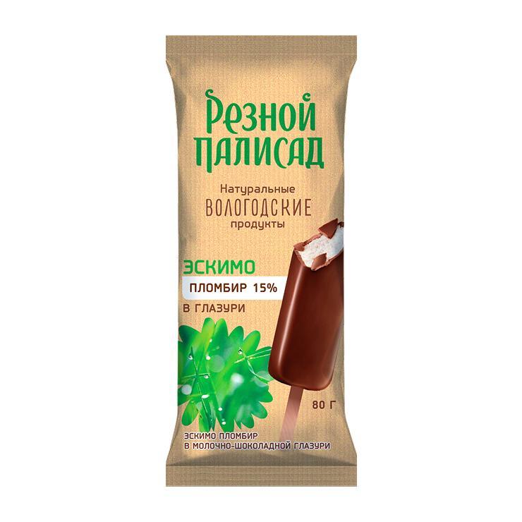 Эскимо Резной Полисад пломбир 15% 80 гр., флоу-пак