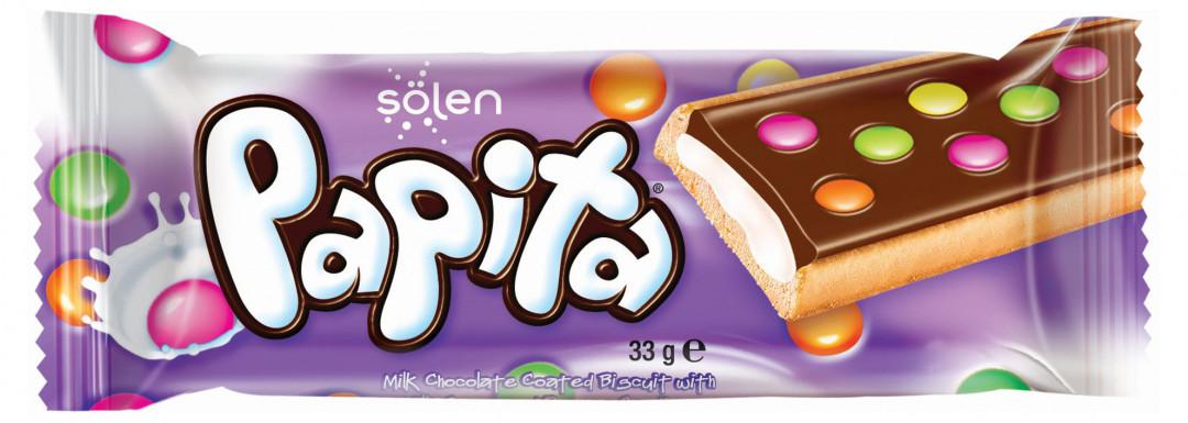 Печенье Solen Papita Milky с молочным кремом и драже 33 гр., флоу-пак