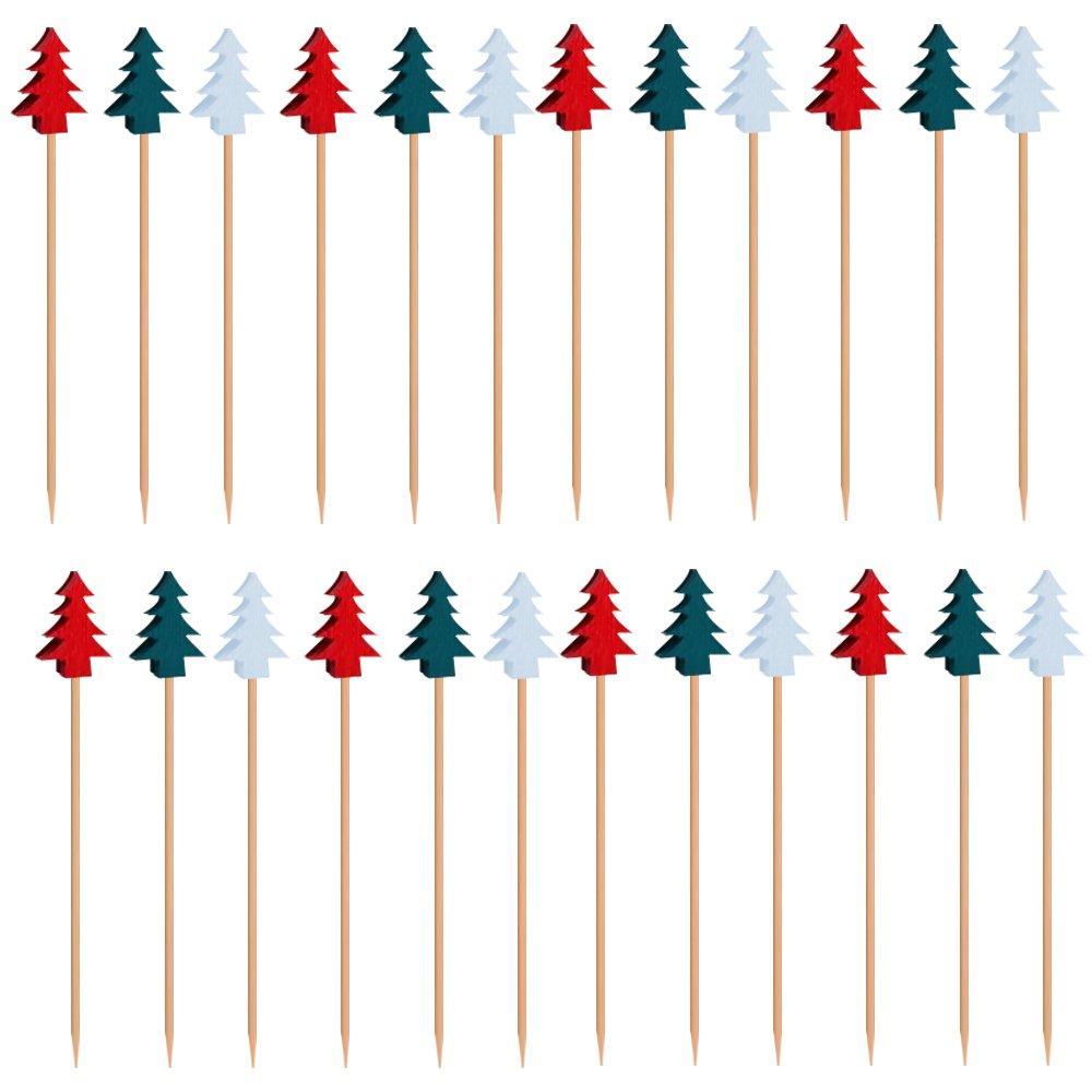 Шпажки для канапе Мультидом новогодняя ель 24 штуки 12 см., пакет