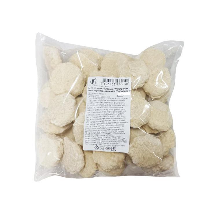 Медальоны сырные Фрост-А Моцарелла с халапеньо 1 кг., флоу-пак