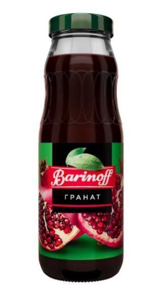 Сок Barinoff гранатовый восстановленный с сахаром 250 мл., стекло