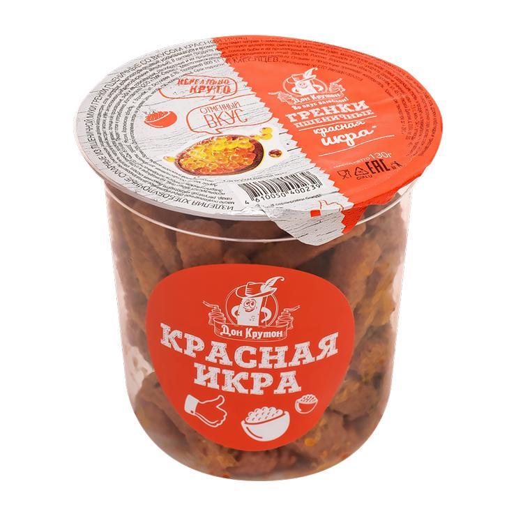 Гренки Дон Крутон пшеничные красная икра 130 гр., стакан