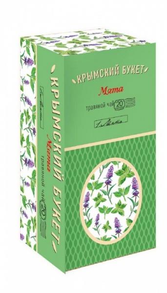 Чай Крымский букет Мята травяной 20 пакетиков, 30 гр., картон