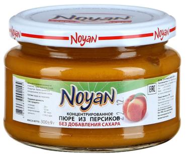 Пюре Noyan из персиков концентрирнное, 300 гр., стекло