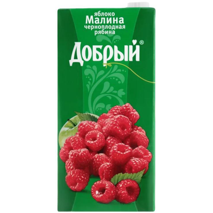 Нектар Добрый яблоко малина черноплодная рябина 2 л., тетра-пак