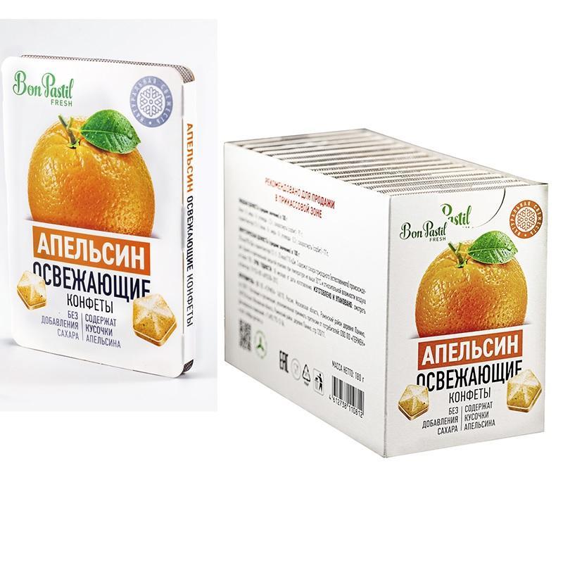 Конфеты Bon Pastil FRESH Апельсин Освежающие без сахара, 12 гр., блистер