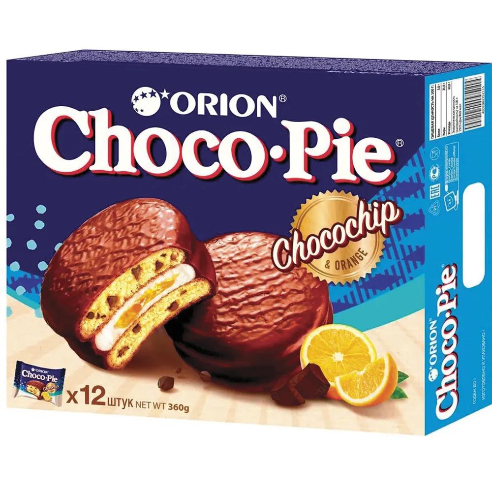 Пирожное Choco Pie Chocochip c апельсином и кусочками шоколада 360 гр., картон