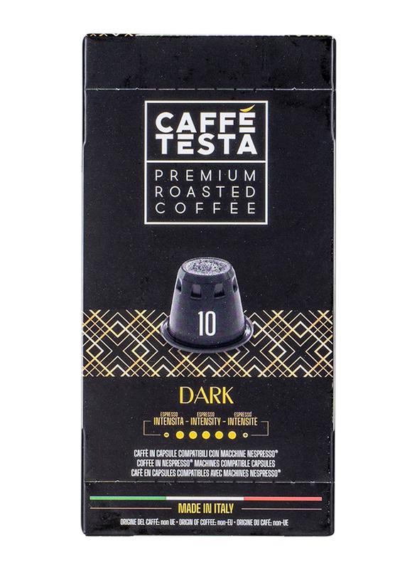Кофе в капсулах CAFFE TESTA DARK 10 штук  арабика 20% робуста 80% 55 гр., картон