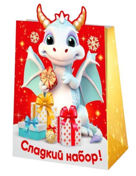 Подарок сладкий новогодний Сладкая сказка Дракон 78 гр., картон