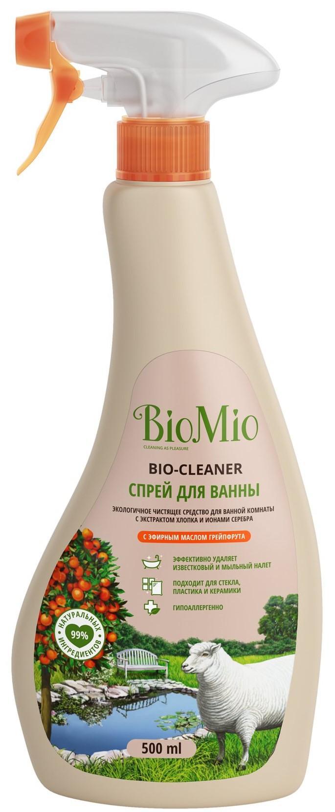 Чистящее эко средство для ванной комнаты BioMio BIO-BATHROOM CLEANER с эфирным маслом ГРЕЙПФРУТА, 500 мл