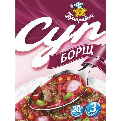 Суп быстрого приготовления Приправыч Борщ, 60 гр., бумажная упаковка