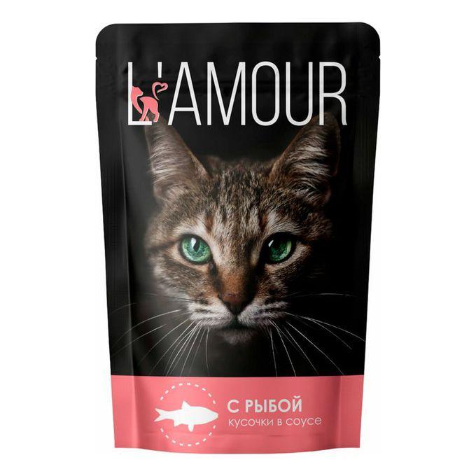 Корм для кошек L'amour с Рыбой в соусе 75 гр., дой-пак