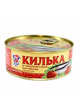 Килька 5 Морей обжаренная в томатном соусе 270 гр., ж/б