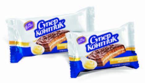 Печенье-сэндвич Konti Супер-Kontiк со сгущенным молоком 100 гр., флоу-пак