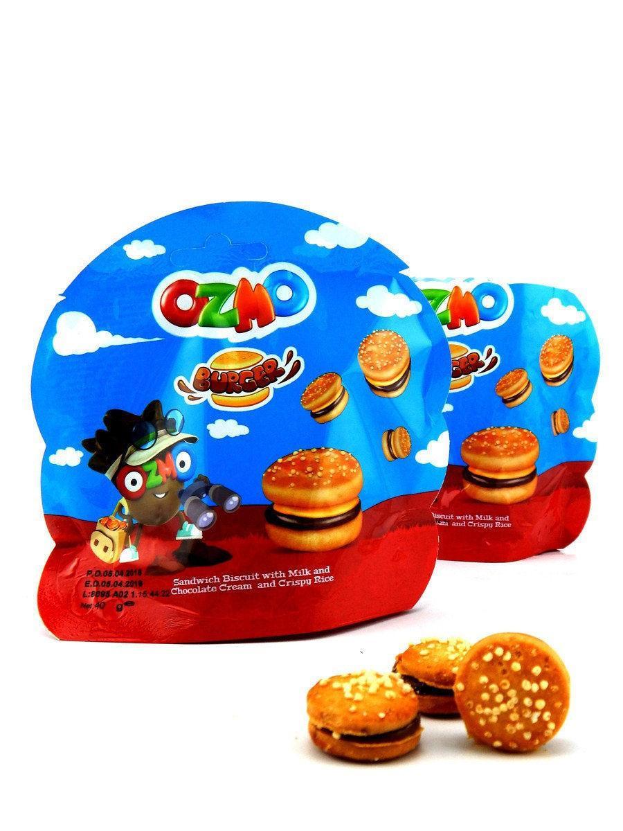 Печенье OZMO Burger сэндвич с рисовыми шариками 40 гр., флоу-пак