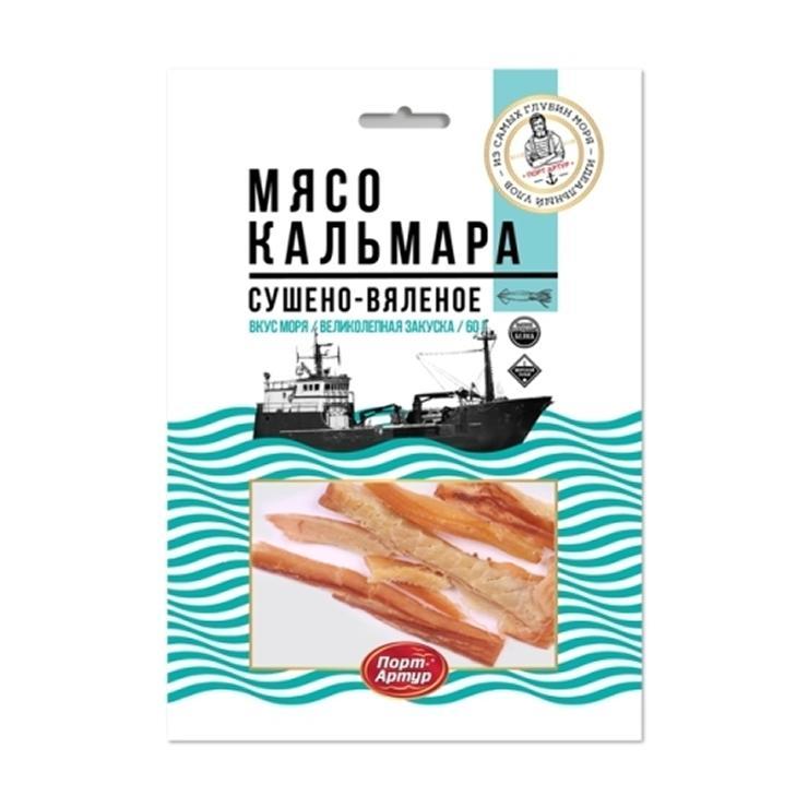 Мясо кальмара Порт Артура сушено-вялено 60 гр., флоу-пак