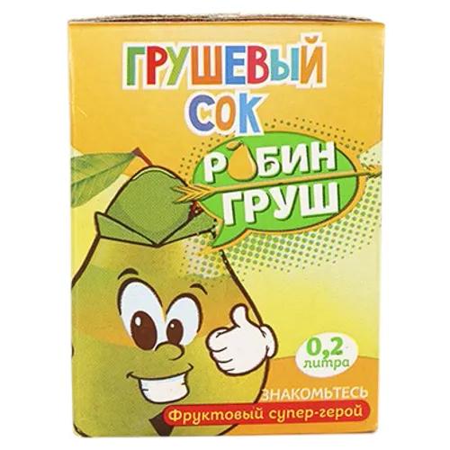 Сок грушевый с мякотью Широкий карамыш Робин Груш, 200 мл., тетра-пак