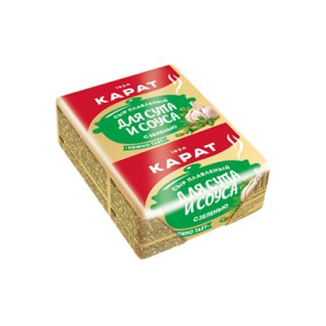 Сыр плавленый Карат для супа с зеленью 45% 90 гр., обертка