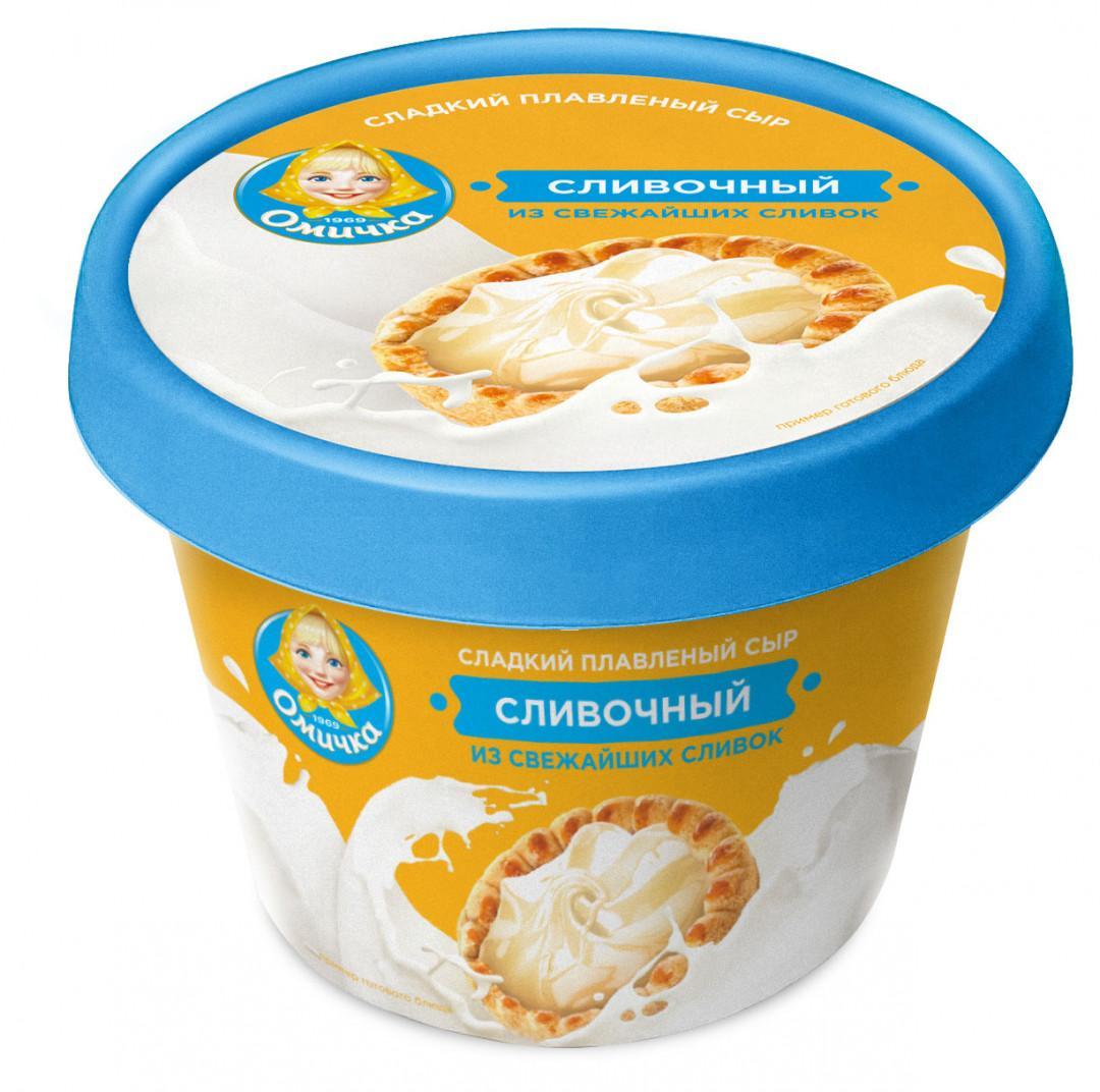 Сыр плавленый Омичка Сливочный 230 гр., ПЭТ