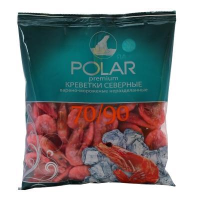 Креветки северные Polar Premium неочищенные варено-мороженые 70/90 500 гр., флоу-пак