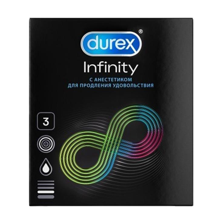 Презервативы Durex infinity №3 из натурального латекса с анестетиком 3 шт., картон
