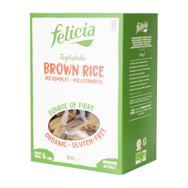 Изделия макаронные Felicia Tagliatelle Bio без глютена из бурого риса 250 гр., картон