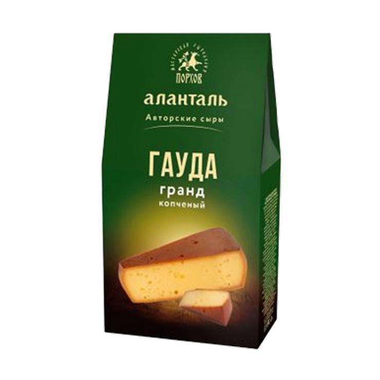Сыр Аланталь гауда гранд полутвердый копченый 45% 190 гр., картон