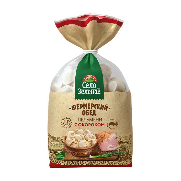 Пельмени Село Зелёное Фермерский обед с окороком 700 гр., флоу-пак