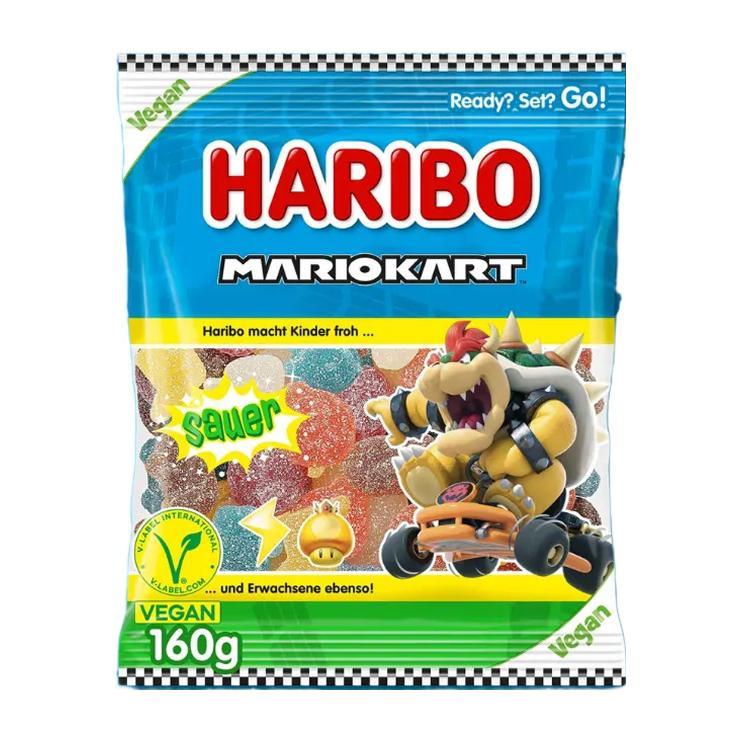 Мармелад жевательный Haribo Mario Kart Sour кислый в сахаре 160 гр., флоу-пак