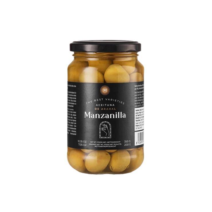 Оливки Manzanilla зеленые с косточкой 370 гр., стекло