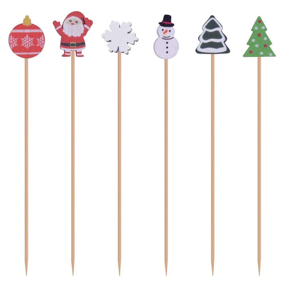 Шпажки для канапе Мультидом новогоднее ассорти 24 штуки, пакет