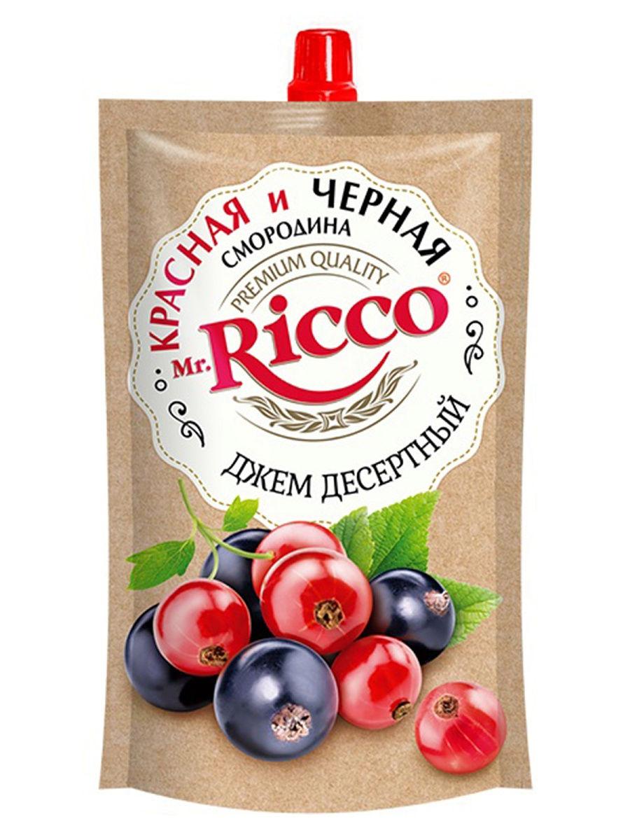 Джем Mr. Ricco десертный красная и черная смородина , 300 гр, дой-пак с дозатором