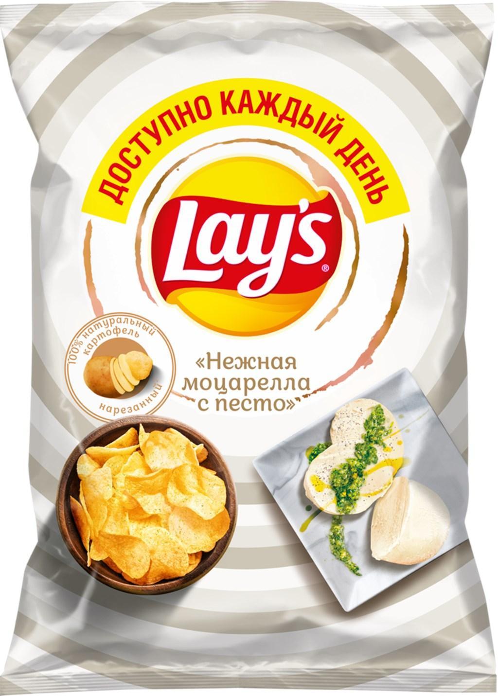 Чипсы картофельные Lay's моцарелла с песто 70 гр., флоу-пак