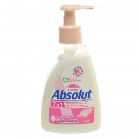 Мыло жидкое Absolut Cream Антибактериальное Нежное 2 в 1 250 мл., ПЭТ
