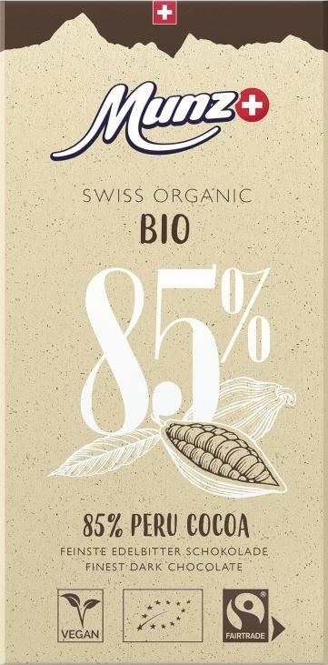 Шоколад Munz Organic горький 85% какао 100 гр., картон