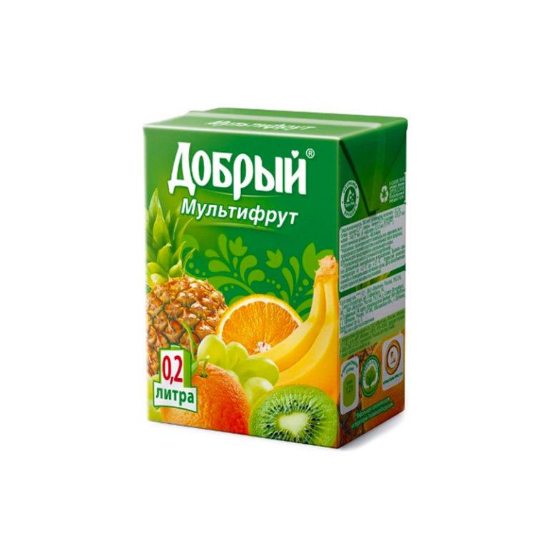 Сок Добрый мультифрукт 200 мл., тетра-пак
