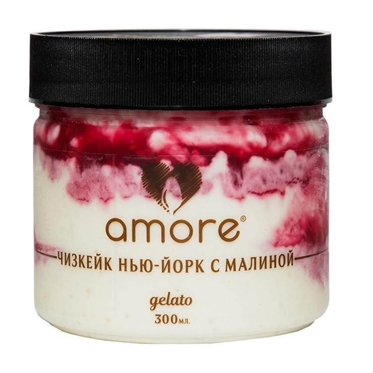 Мороженое Amore чизкейк Нью-Йорк с малиной 250 гр., банка