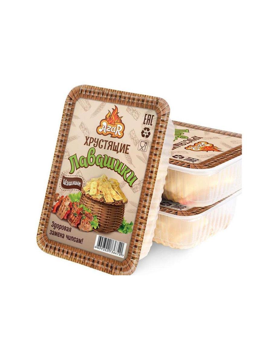 Лавашики Azar хрустящие с шашлыком 100 гр., лоток