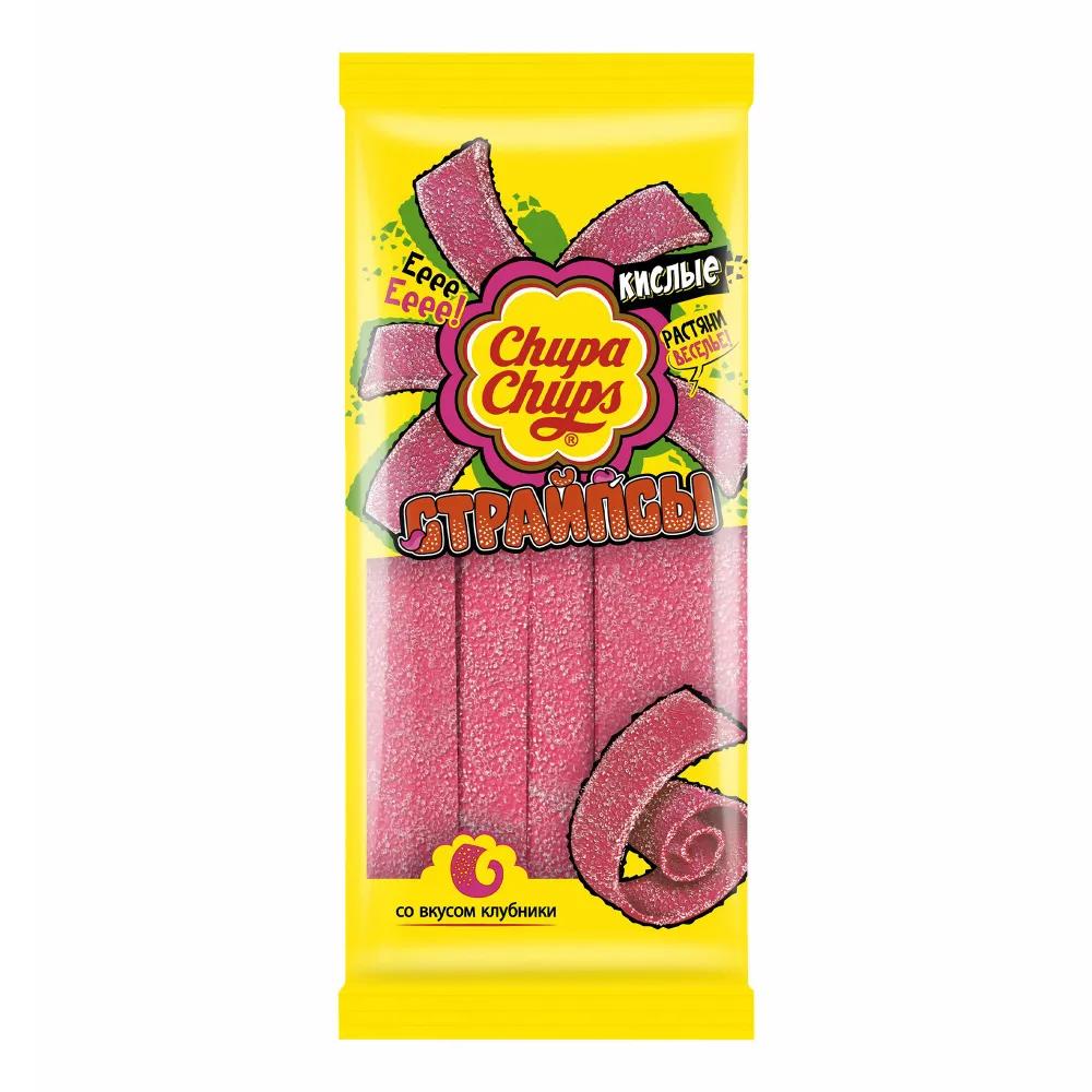 Мармелад Chupa Chups страйпсы со вкусом клубники 120 гр., флоу-пак