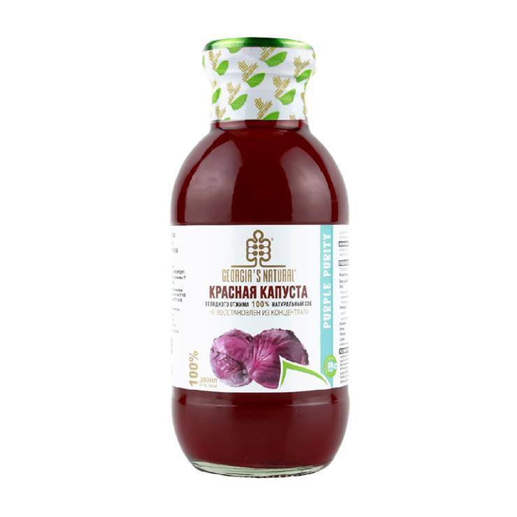 Сок Georgia's Natural Organic краснокочанная капуста холодного отжима 330 мл., стекло