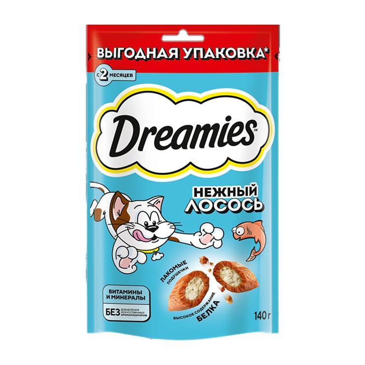 Лакомство для кошек Dreamies с добавлением лосося 140 гр., пауч