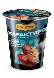 Лапша быстрого приготовления Роллтон по-домашнему со вкусом куриных крылышек Баффало 70 гр., стакан