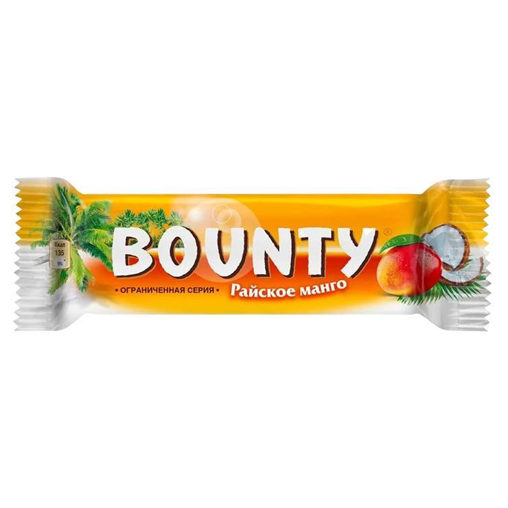 Шоколадный батончик Bounty райское манго шоколадный 52 гр., флоу-пак