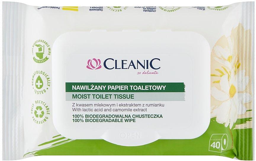 Влажная туалетная бумага CLEANIC с ромашкой 40 шт
