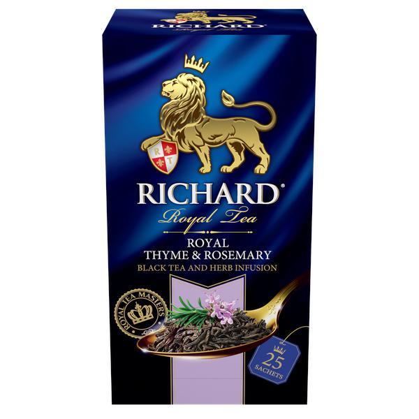 Чай Richard Royal Thyme & Rosemary черный с добавками 25 пакетиков 50 гр., картон